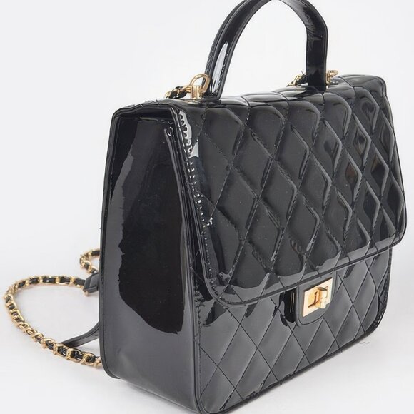 Quilted Enamel Backpack - Picture 2 of 9